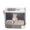 Caja de Arena para Gatos Totalmente Cerrada, Inodoro Extra Grande Anti-Arena, Desodorizante y Anti-Salpicaduras Superior Integrado Caja de Arena para Gatos Extra Grande