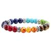 Pulseira de Yoga Colorida de Pedra Natural Quente Transfronteiriça Liga de Prata Antiga Acessórios de Joalheria Pulseira de Ágata Delicada de Alta Qualidade