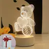 Luz de Noche DIY Enchufe USB Lámpara de Mesa de Noche Tablero de Mensajes 3D Luz LED para Uso Nocturno Regulable Enchufe Color Único Luz Cálida