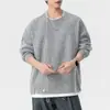 Nova blusa de moletom masculina 2026, camiseta de marca pesada casual moderna, blusa de manga comprida para primavera e outono para homens jovens e de meia-idade