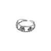 Anillo de rosa vintage para mujer, plata de ley S925, estilo Hong Kong, diseño de nicho, elegante anillo para dedo índice a la moda.