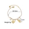 Pulsera trenzada colorida de acero inoxidable y oro de 18 quilates para niñas, estilo Ins, no se decolora, lujo ligero, sensación de alta gama, joyería de moda popular europea y americana