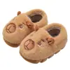 Pantuflas de Algodón de Capibara para Niños Invierno Niños Interior Hogar Niños Mediano y Grande Niñas Bebé Pantuflas Peludas