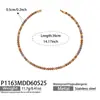 Set de Collar y Pulsera de Diamantes Multicolores Europeo y Americano, Acero Inoxidable Chapado en Oro de 18 Quilates, Fila Única Completamente Incrustada de Diamantes, Joyería de Moda para Mujer