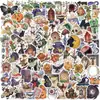 100 pegatinas retro de dibujos animados de brujitas de Halloween para decorar teléfonos móviles y guitarras, pegatinas de PVC impermeables para fiestas