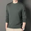 Sudadera de manga larga para hombre, camiseta de manga larga de moda para primavera para hombre, camiseta básica casual de algodón con cuello redondo para hombre, al por mayor