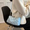 Bolsa de tecido de textura estilo coreano feminina 2022 verão nova moda simples elegante ombro axila portátil pequena bolsa quadrada