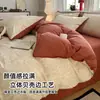 Conjunto de colcha escovada 100% algodão para outono e inverno, lençol e colcha de algodão puro, conjunto de três peças para dormitório estudantil