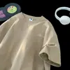 Camiseta de Manga Corta de Verano 2025 para Hombre Estilo Japonés Juvenil Simple de Moda Holgada Casual Cuello Redondo Top de Media Manga