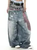 Jeans Sexy Feminino Estampa de Leopardo Garota Apimentada Moda Nova Outono/Inverno 2026 High Street Calças de Cintura Alta Wide-Leg