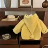 Casaco de Inverno Feminino 2025 Novo Fofo Chapéu de Fada Acolchoado Espessado Jaqueta de Algodão para Crianças