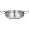 Olla de Sopa Gruesa de Acero Inoxidable Estilo Coreano con Doble Asa, Fondo Plano para Cocina Seca de Uso Comercial, Olla Caliente Estilo Coreano Army, Olla para Mariscos y Cangrejos