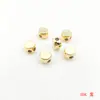 Cobre Chapado en Oro Dorado de Color Duradero Cuentas de Posicionamiento de Goma Blanda de Doble Agujero Cadena Ajustable Cuentas Planas Cadena para Collar DIY Accesorios de Joyería Materiales