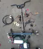 Carrinho de Mão Plano de Quatro Rodas Elétrico com Guidão Chassi Conjunto Completo de Acessórios Eixo Traseiro Eixo Dianteiro Versão Modificada Montagem do Chassi do Carrinho de Lanches