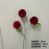 Decoração de flor artificial tom avermelhado em haste única, bola de flor para corredor de flor de seda, material para arranjo de flor de mesa para restaurante e casamentos ao ar livre