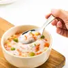 Hongjunada Cuchara de Acero Inoxidable 316L Cuchara y Tenedor para Niños Vajilla Cuchara para Comer de Bebé para el Hogar Cuchara para Sopa Mango Corto Cuchara para Postre