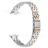 Adecuado para Correa de Reloj Xiaomi 8/9/10Pro, Correa de Reloj Redmi 4/5/6 de Acero Inoxidable Delgada con Hebilla de Deslizamiento de Cinco Perlas