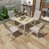Mesa y silla de exterior madera plástica juego de tres o cinco piezas patio anticorrosión impermeable Protección Solar combinación Ocio exterior balcón jardín