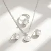 Moda Transfronteriza Europea y Americana Nuevo Diseño Creativo de Gama Alta Pendientes de Perla Imitación Gota de Agua Anillo Conjunto de Joyería