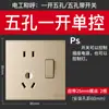 Tomada Simon E6 Series Champagne Gold Painel de Energia de Cinco Furos Loja Oficial Website Oficial Casa Oficial com USB