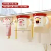 Espremedor de Pasta de Dente Magnético para Banheiro, Armário Espelhado de Parede, Suporte para Escova de Dentes e Copo na Parte Inferior do Espelho, Prateleira de Armazenamento Dopamina para Banheiro