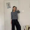 Ropa de punto de lana con aire cálido a 25 °C (Cuello Redondo Pequeño) Camiseta Suave y Cera de Manga Larga para Mujer, Nueva Camiseta Básica de Otoño e Invierno