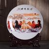 Origem Fonte Jingdezhen 10 polegadas Cerâmica Artesanato Ornamentos Casa Relógio Placa Placa Decorativa Presente Personalização Cross-Border
