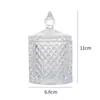 Copo de Vela para Iurte Mongol Frasco de Vidro para Aromaterapia Suporte de Vela de Mesa para Restaurante Romântico Frasco Romano Embossado com Tampa
