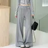 Calça Flare Casual para Meninas Primavera e Outono 2026 Novo Estilo Preguiçoso Cordão Reta Esportiva Slim Cross-Border