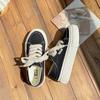 Zapatos blancos de dos vías Baikuan 2023 Verano nuevos casuales combinan con todo sin cordones transpirables medias zapatillas step-on de lona para mujer