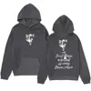 Sudadera con capucha de diseño de marca de moda con estampado de letras y cabeza de lobo es simple y versátil