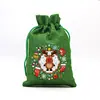 Bolsa de Regalo Navideña Verde Hierba Transfronteriza Imitación Lino Bolsa de Dulces de Santa Bolsa de Almacenamiento de Regalos Navideños Bolsa de Empaque