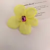 Flores de Gasa Flor de Cinco Pétalos Rosa Hecho a Mano DIY Tocado Tela Broche para Mujer Organza Pedrería de Colores