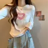 Camiseta de manga larga de algodón con hilo para mujer, primavera y otoño, nueva, combinable con todo, Pure Desire Hot Girl, dobladillo nicho, base superior curva.