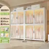 Armario de Acero Hogar Dormitorio Ropa Colcha Gabinete de Almacenamiento Armario de Pie para Niños Habitación de Alquiler Almacenamiento a Prueba de Polvo Perchero