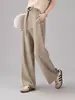 Pantalones de Traje Rectos de Pierna Ancha Holgados Adelgazantes de Cintura Alta para Mujer Primavera y Otoño 2025 Nuevos Pantalones Casuales hasta el Suelo para Mujer