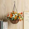 Zonghong Fabricante Venta al por Mayor Cubo Colgante Tejido Cestas para Flores Hotel Hogar Balcón Jardinería Artesanía en Madera Maceta Colgante Tejida Estilo Floreros