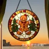 Itens Populares Transfronteiriços Enfeite Pendente de Homem de Gengibre de Natal Apanhador de Sol de Vidro Decorações para Porta Janela Jardim