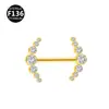 Anillo para pezón G23 de titanio con rosca interna, color electrochapado, piercing para pezón, vástago de joyería para perforación corporal con rosca interna, bolsa, taladro, 1.6x 14mm