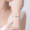 Pulsera de Corazón de Plata de Ley S925 de Fujian y Guangdong para Mujer, Pulsera de Joyería de Mano con Diseño de Estrella de Lujo Ligero de Moda de Nicho de Gama Alta