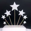 Decoración creativa para pastel bandera de amor palillo de dientes tarjeta enchufe brillante tarjeta para pastel de cumpleaños 7 juegos
