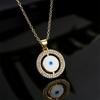 Fuentes transfronterizas australianas y antiguas de mercancías Europa y Estados Unidos comercio exterior Joyería Hot Copper con microincrustaciones de circonita personalidad gota de aceite Collar Ojo del Diablo