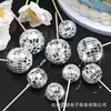 Decoração de Bolo Bola de Espelho Topper para Cupcake Tema Disco Festa de Aniversário Venda Quente Transfronteiriça