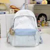 Mochila Patchwork de Puntos de Estrella Blancos Cremosos de Ensueño, Mochila de Estilo Fresco para Compras de Verano y Visitas a Tiendas de Hada Suave