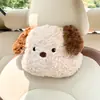 Apoio de Cabeça e Lombar para Carro com Desenho de Cachorro Chuva Azul, Almofada de Pescoço de Carro Fofa, Almofada Lombar Criativa de Pelúcia