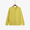 Cárdigan básico de punto liso para mujer talla grande, estilo otoño 2026, para mujeres de talla grande, cuello redondo, corte holgado, chaqueta adelgazante 25196