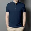 Nueva Camisa Polo de Manga Corta para Hombre Color Sólido Holgada Cuello de Solapa Camiseta de Media Manga Casual de Negocios para Hombre Top para Hombre