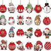 Conjunto de Pingentes de Madeira Bola de Natal Criativa Transfronteiriça Decoração de Árvore de Natal Suprimentos para Decoração de Festa em Casa Decorações