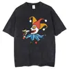 Balatro Juego Tarjeta Payaso Accesorios Harajuku Camisa Lavada Camiseta Retro Harajuku Divertido Streetwear Manga Corta
