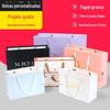 Fabricante Direto Estilo Ins Sacolas de Papel Laminado à Prova d'Água de Alta Resistência Personalizadas com Impressão Publicitária, Atacado Expresso